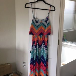 Blue Caribbean long maxi dress